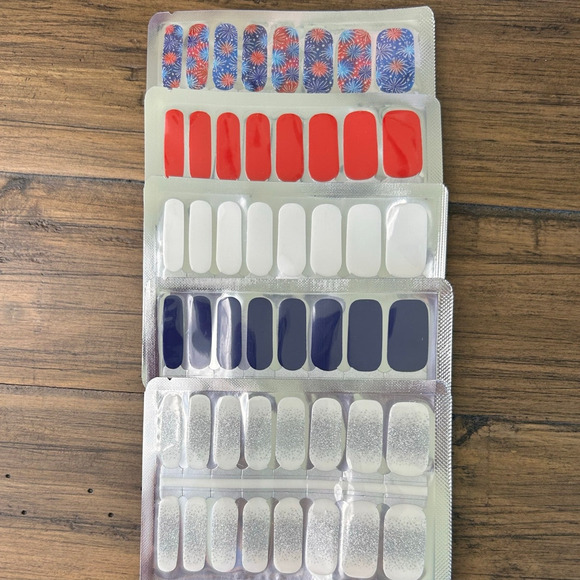 Nail Wraps 4th of July "Firework Finale" 5 Complete SETS Fireworks Glitter Nails - Picture 10 of 11